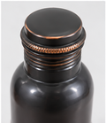 Zupraa™ Premium Matte Black Copper Water Bottle with Honeycomb Copper Grip – Handcrafted Leakproof Bottle