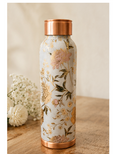 Premium Handcrafted Floral Printed Pure Copper Water Bottle – 1000ml | Ayurvedic Wellness Bottle