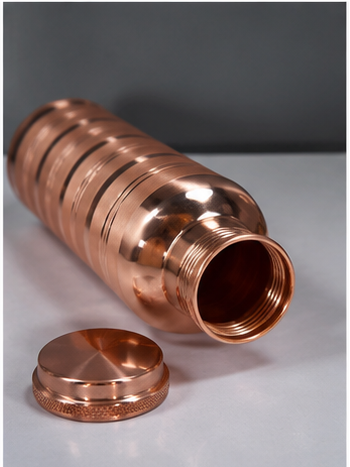 **Zupraa™ Premium Pure Copper Water Bottle | Handcrafted Brushed Finish | Leakproof | Ayurvedic Copper Drinking Bottle | 100% Food Grade Copper**