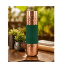 Zupraa™ Premium Pure Copper Water Bottle | Emerald Green Hammered Finish | Handcrafted | Leakproof | 100% Food-Grade Copper | 900 ml