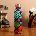 Zupraa Artisan Mandala Copper Water Bottle – Handcrafted Printed Design | 100% Pure Copper | Leak-Proof