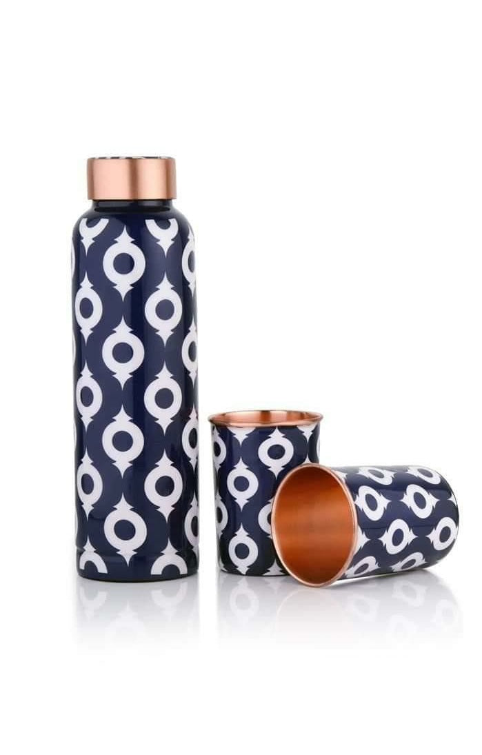 ZUPRAA94 – Indigo Heritage Copper Bottle & Tumbler Set