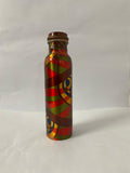 Premium Geometric Designer Pure Copper Water Bottle – 1000ml | Leak-Proof Ayurvedic Copper Bottle